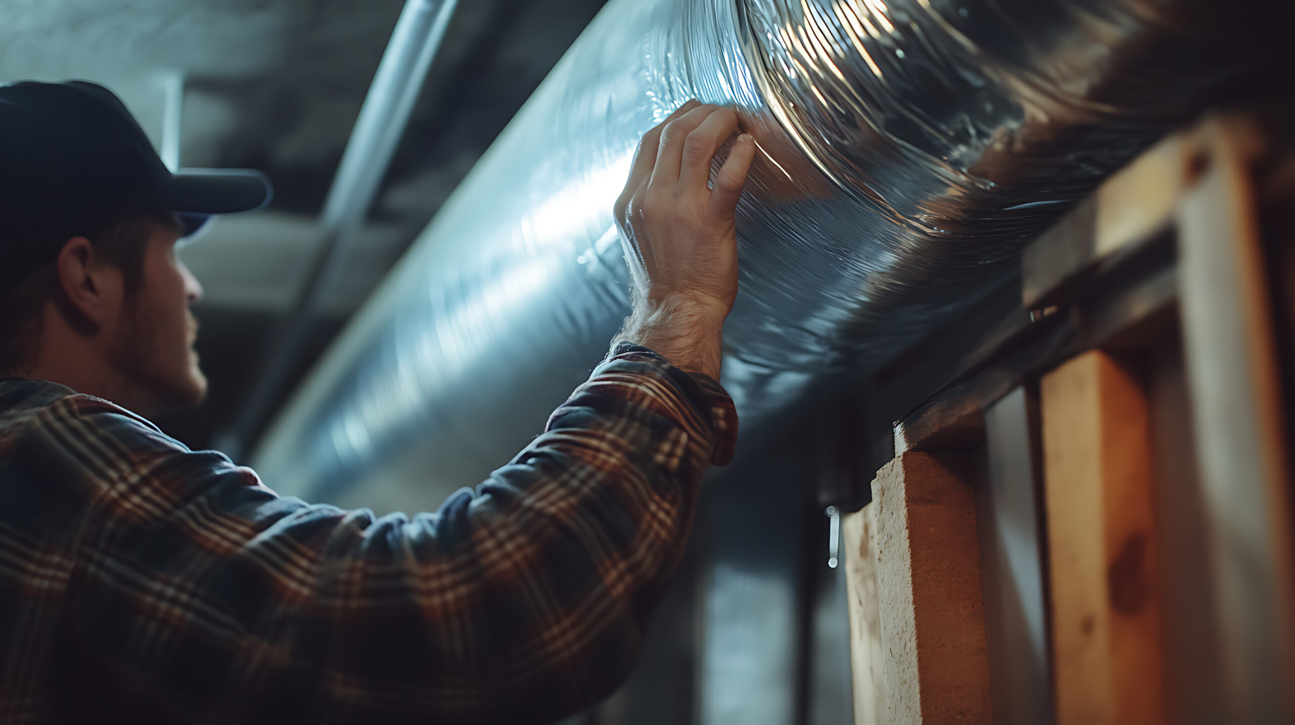 Man Installing Insulation in a Building
